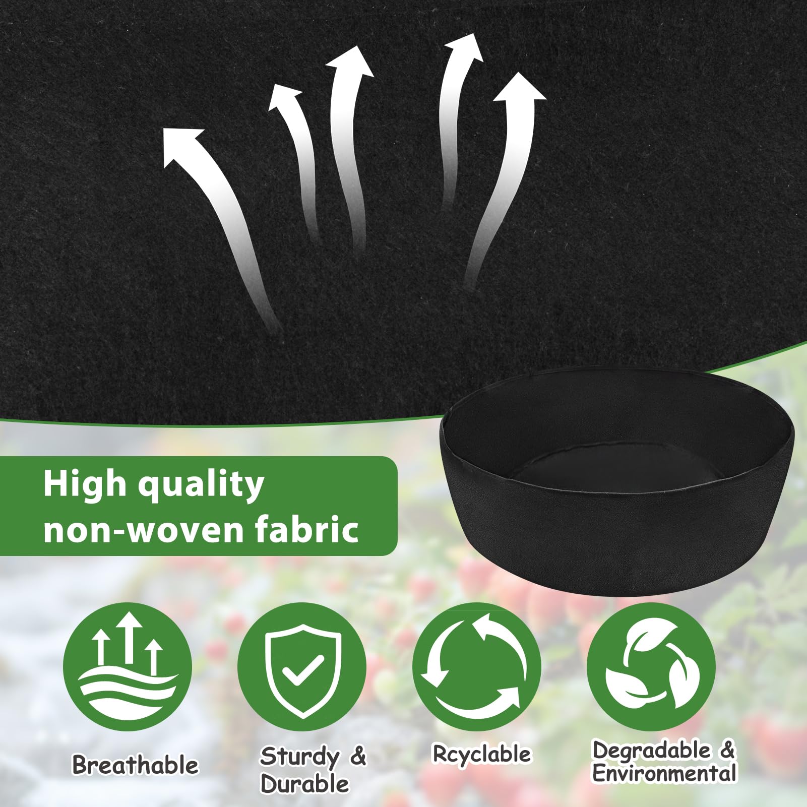 Wenfan fabric raised bed drainage closeup highlighting breathability