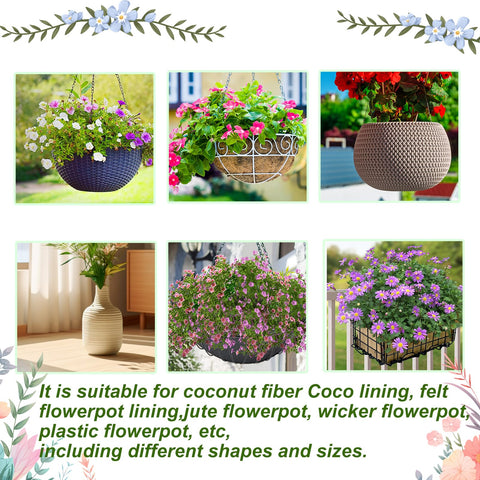 Wenfan plant saucer tray for hanging baskets maintains moisture gently.