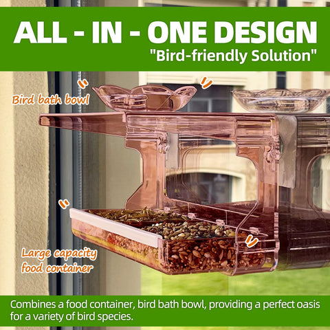 WENMIXER red window bird feeder adds color and attracts birds