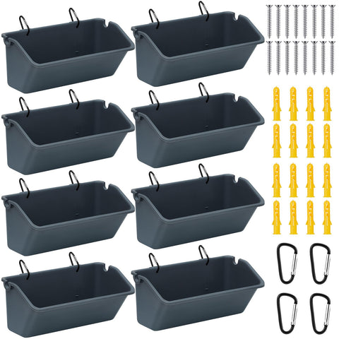 Wenqik 8-pack 5qt hanging chicken feeder mounted for clean, elevated feeding.