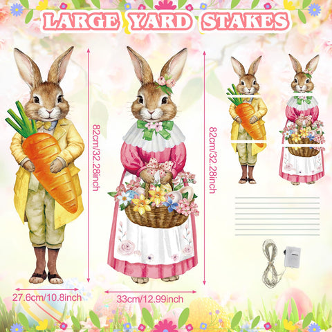 Wenqik Easter bunny yard stake in green decor adds spring charm to lawns