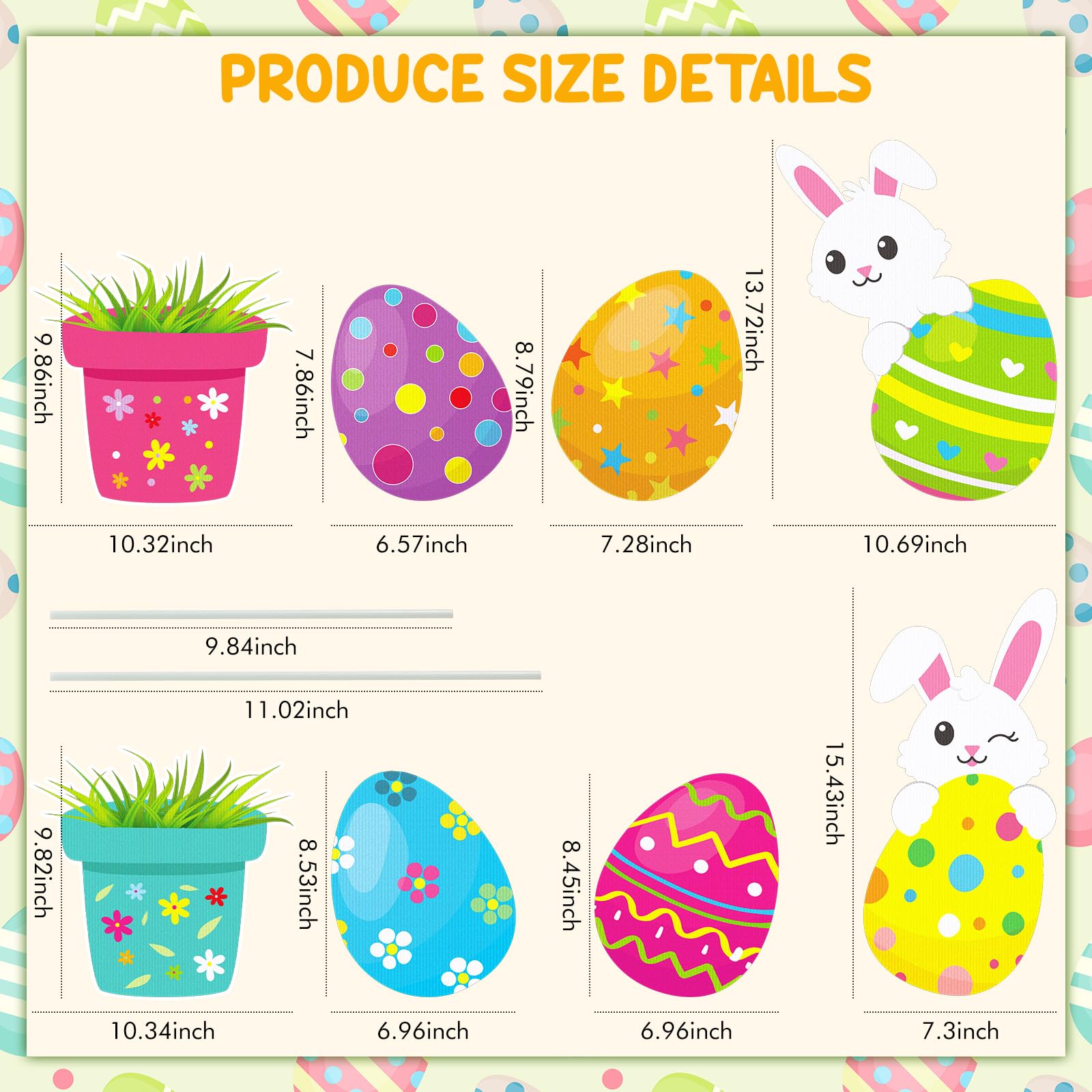 Wenqik Easter flower pot yard sign brings spring charm to paths and beds.