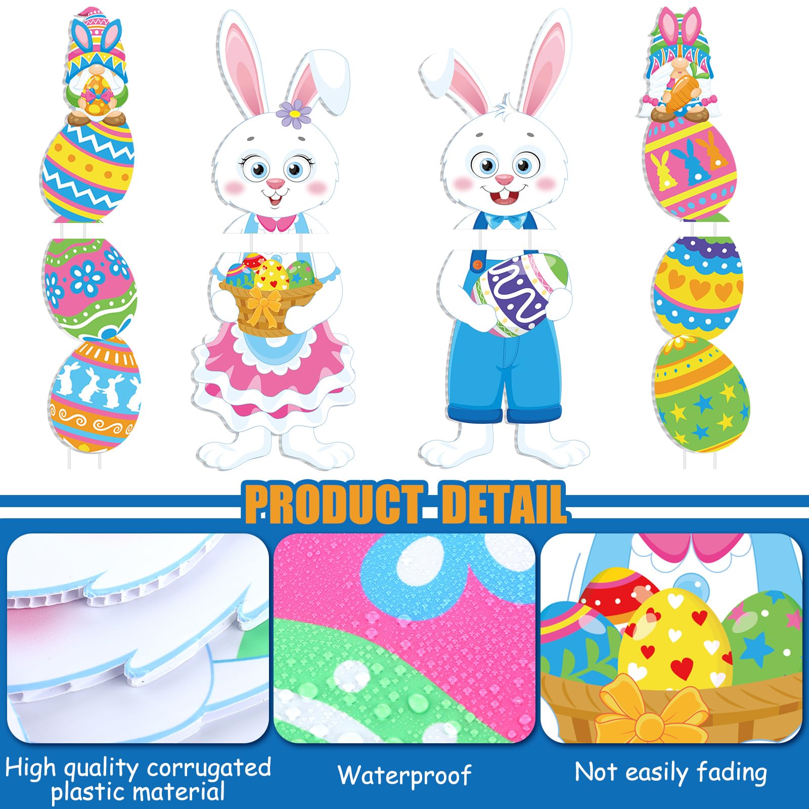 Wenqik Easter yard sign horizontal Happy Easter for entryways