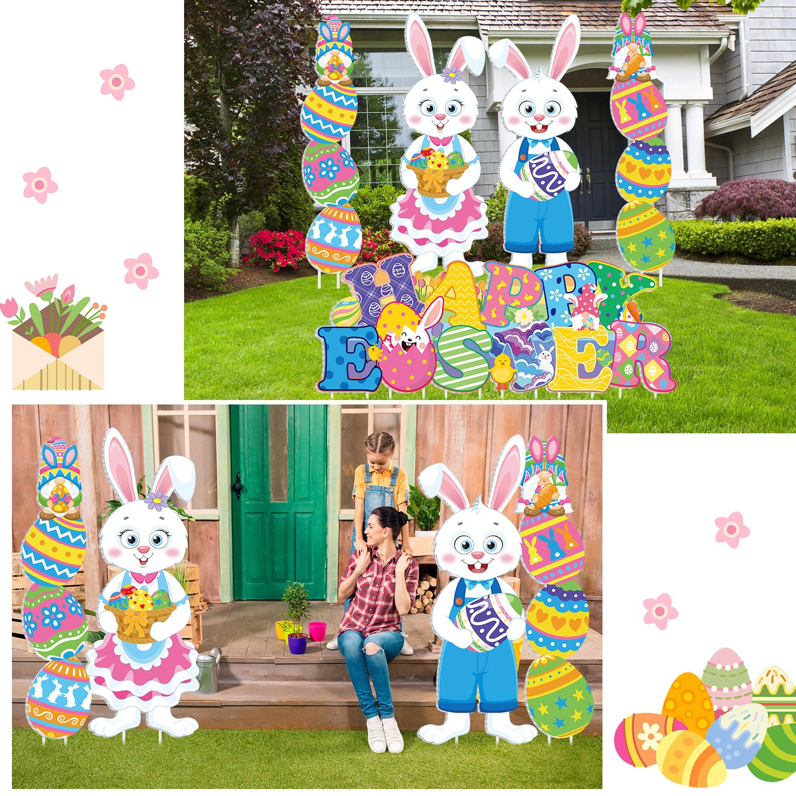 Wenqik Easter yard sign waterproof design for all weather
