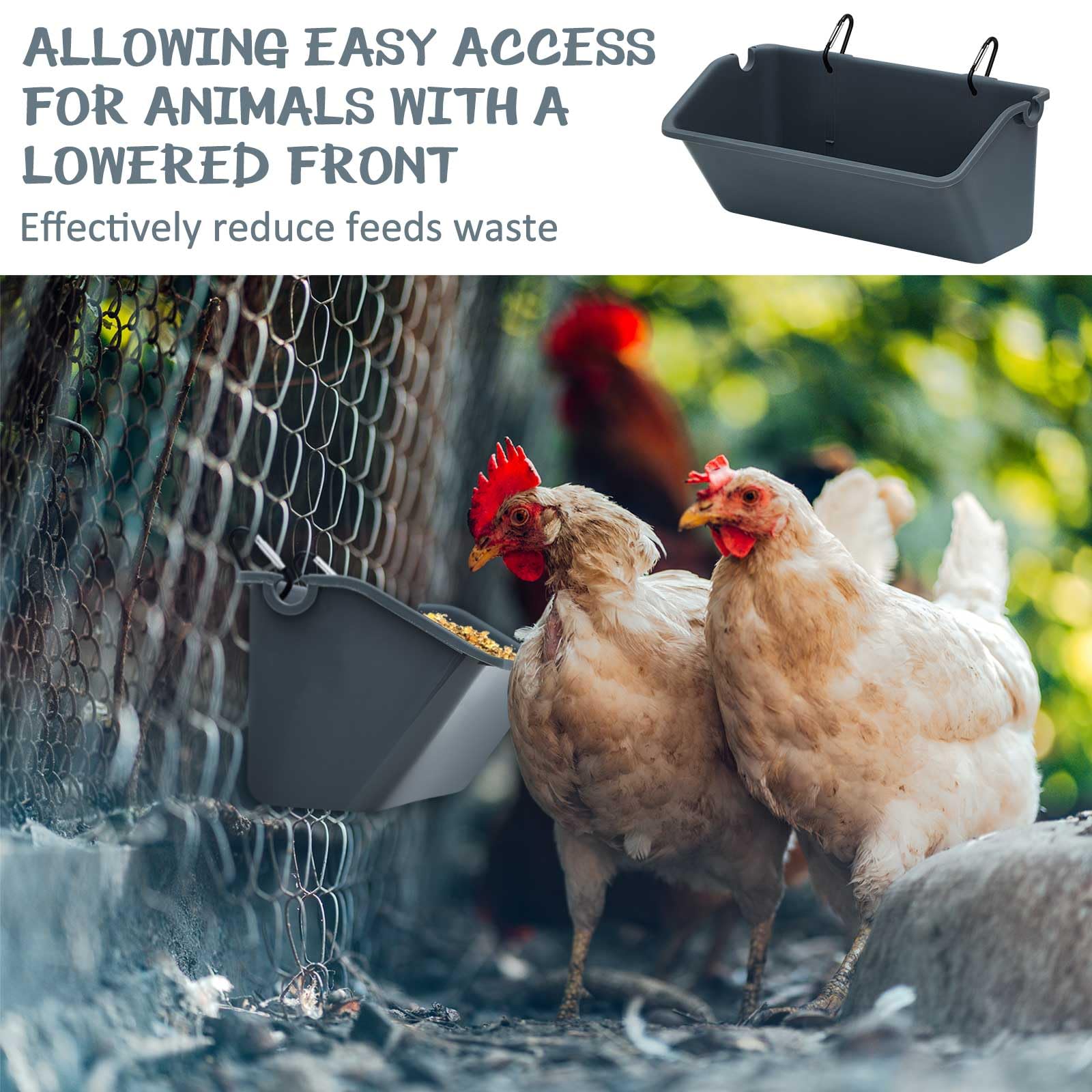 Wenqik 5-quart troughs are simple to clean and maintain.
