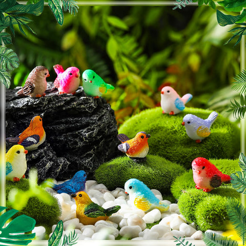 Wenqik small bird figurines 3.4 cm ideal for larger displays