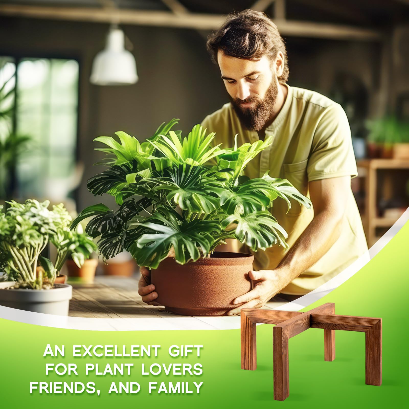 Wenqik plant stand in indoor garden adds natural aesthetic