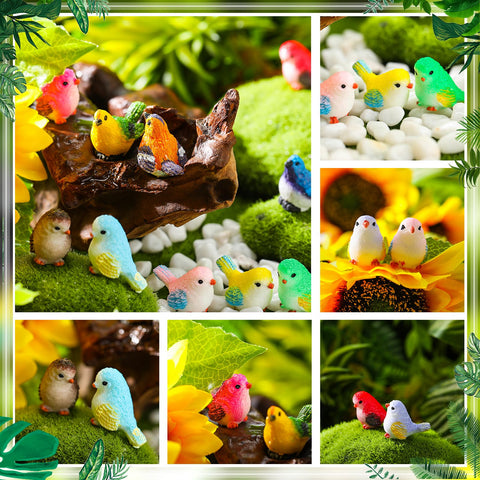 Wenqik resin birds in varied colors to brighten any arrangement