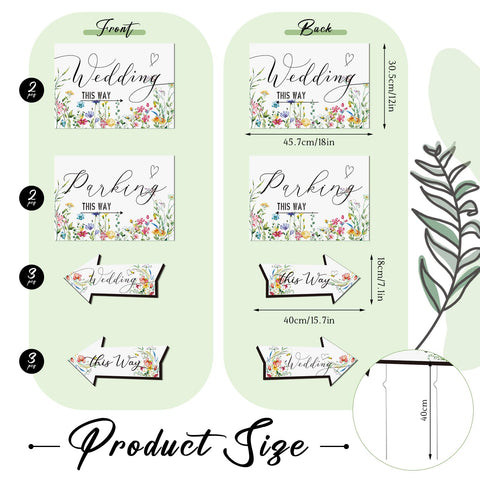 Wenqik arrow signs double-sided for easy navigation to ceremony or reception