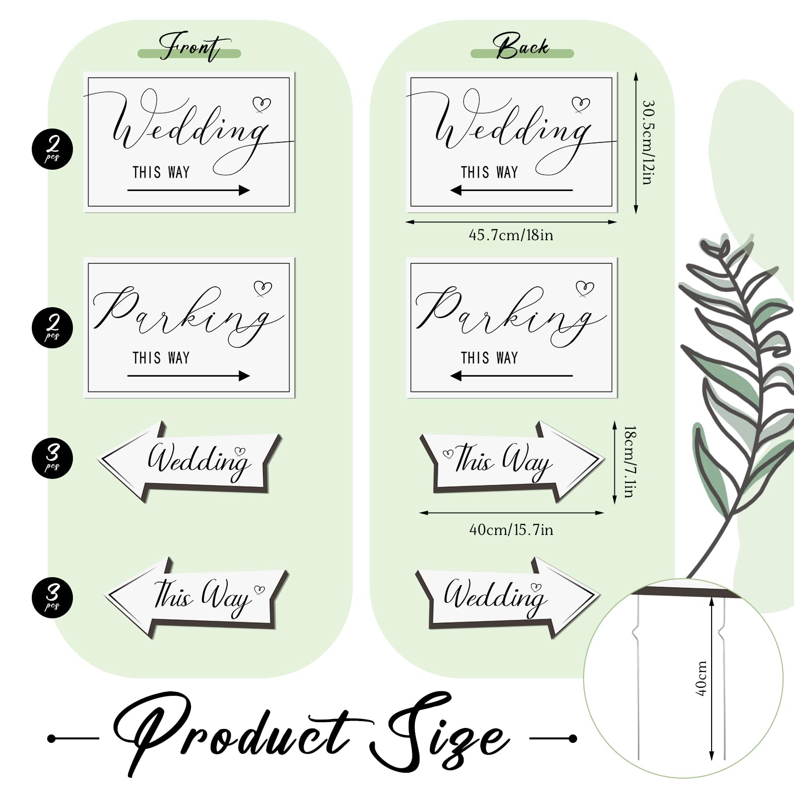 Wenqik arrow wedding sign directs guests toward venues from multiple approaches.