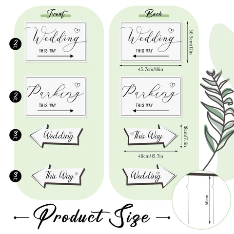 Wenqik arrow wedding sign directs guests toward venues from multiple approaches.