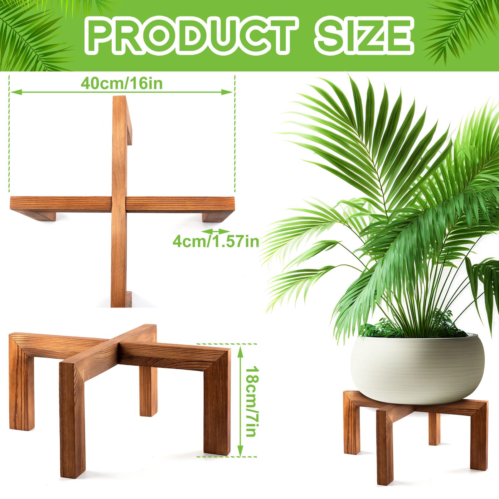 Wenqik wood plant stand easy assembly elevates plants quickly