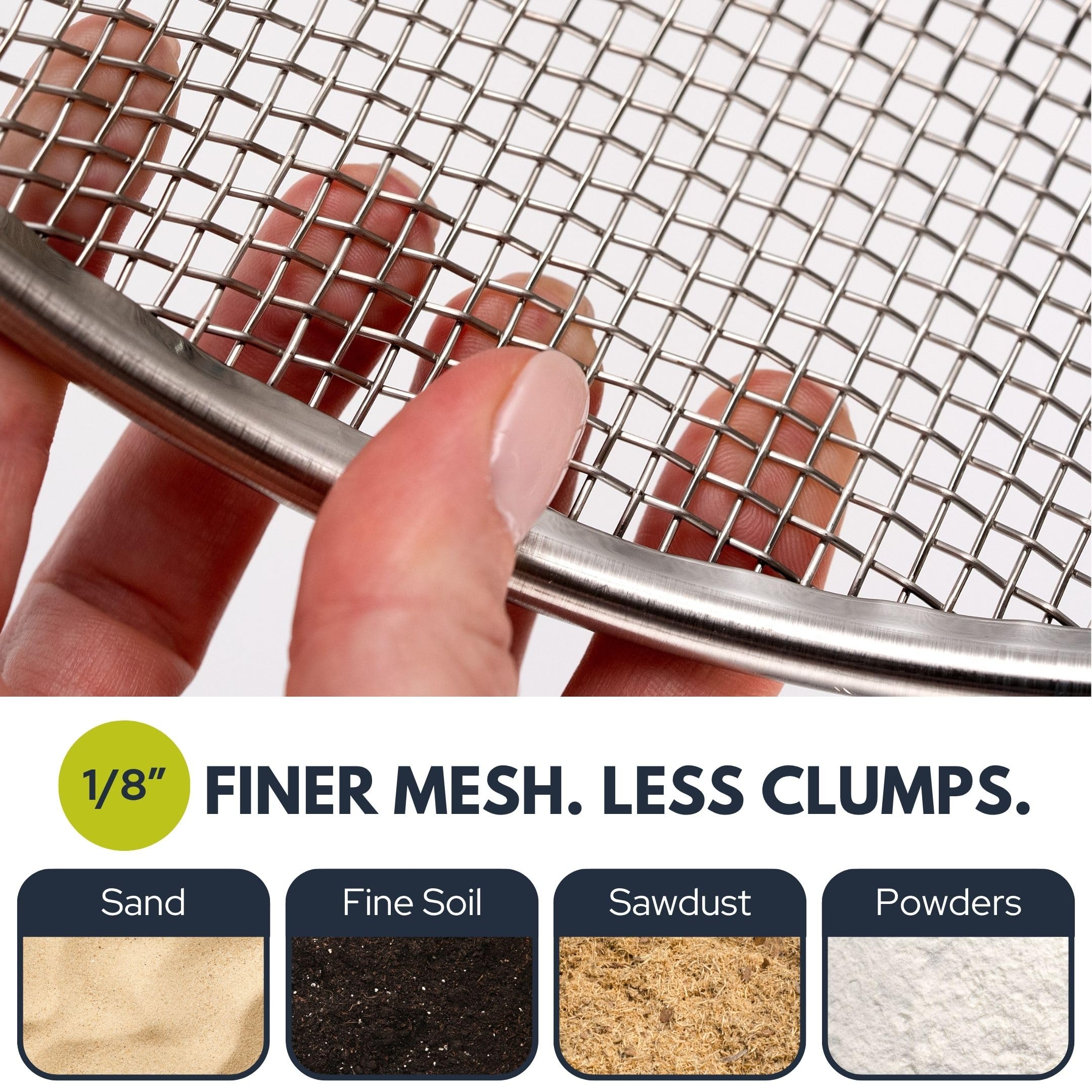 Sifter snug on a standard 5-gallon bucket for tidy work