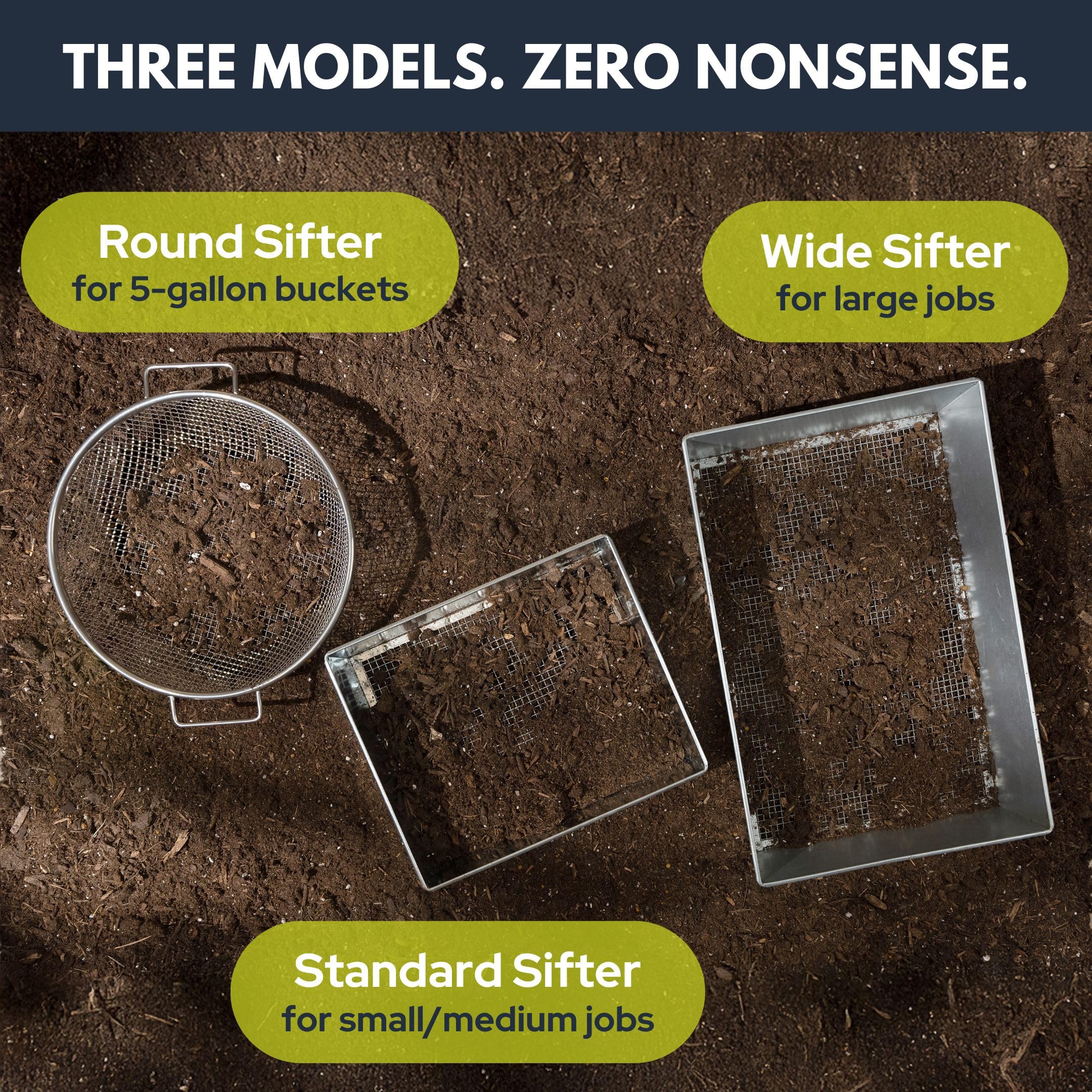Versatile sifter for compost prep gravel sorting and bed preparation