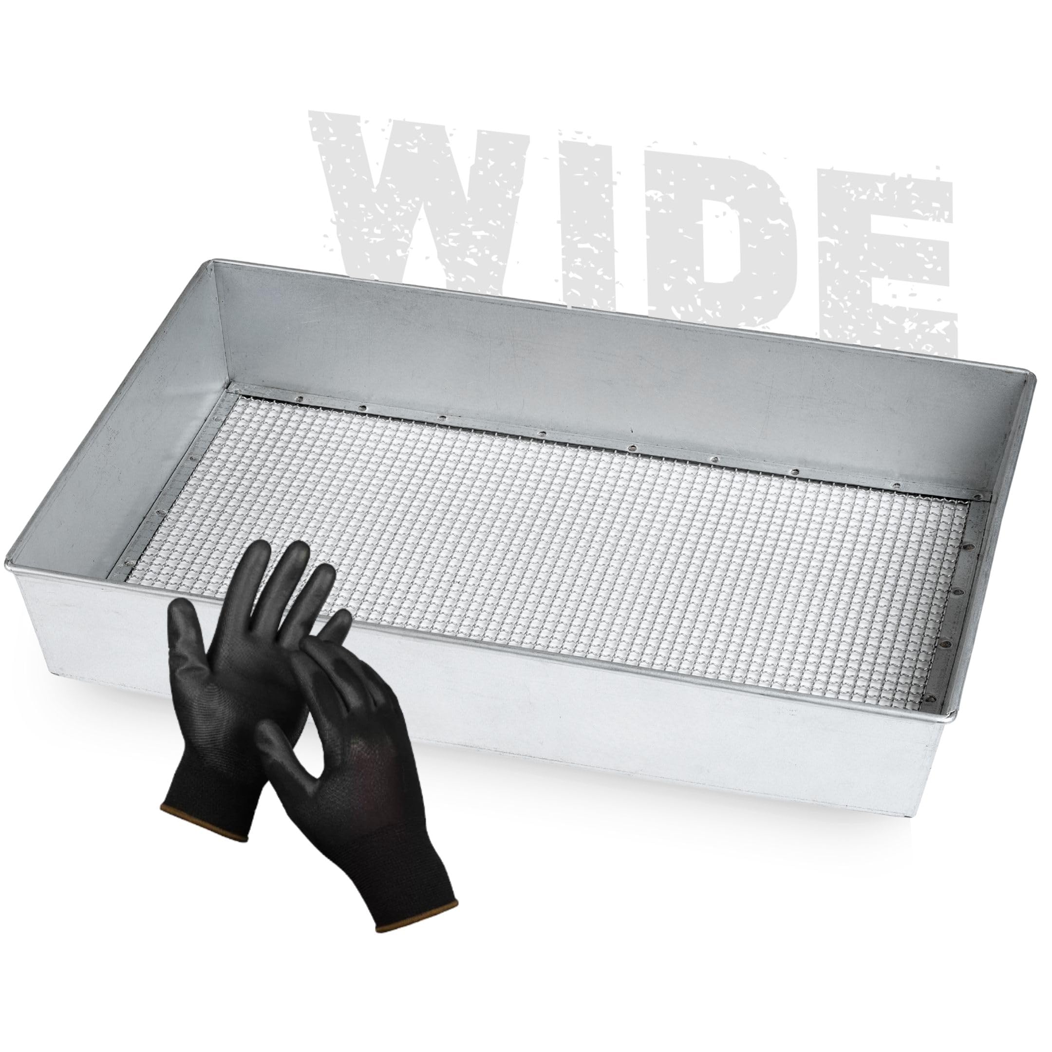 Wenses Soil Sifter wide open design for large batches of soil.