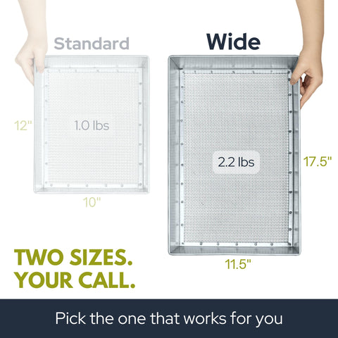 Wenses Soil Sifter Wide with gloves ready for immediate use