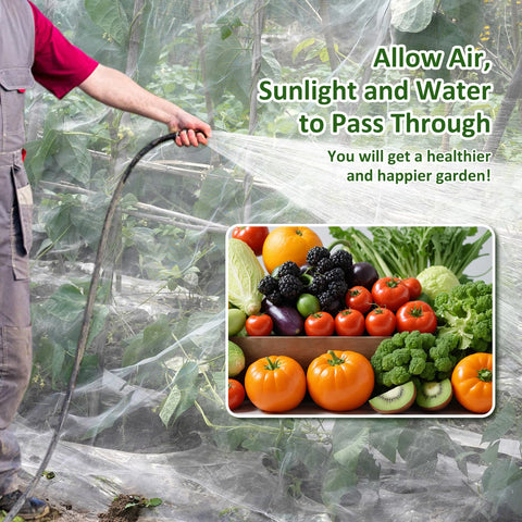 Wentao all-season garden netting safeguards fruits and flowers from pests.