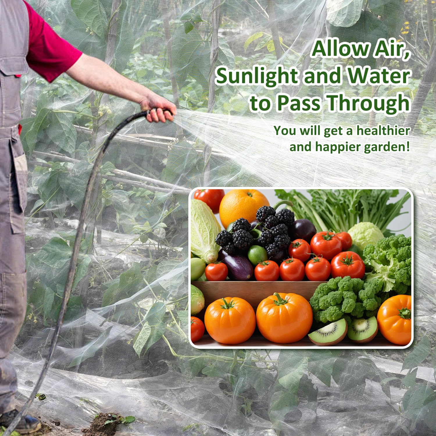 WentTao durable PE garden netting is reusable across seasons.