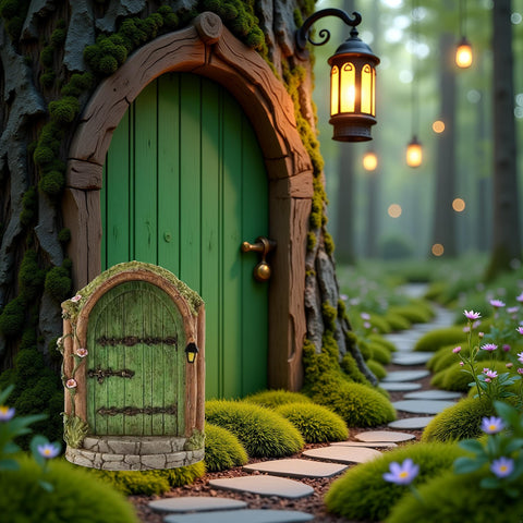 Wentoenapp detailed craftsmanship fairy door with knob and window