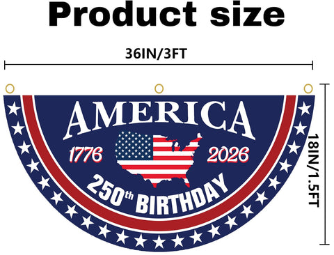WENWELL commemorative banner marking 1776–2026 for porch or yard decoration.