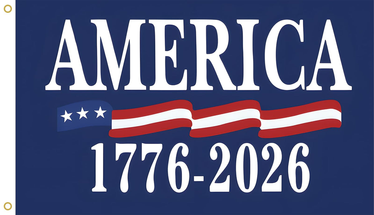 WENWELL 1776-2026 flag 3x5 display, ideal for front porches.