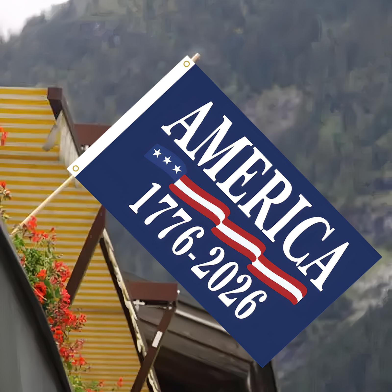 WENWELL 1776-2026 flag easy hanging with sturdy grommets