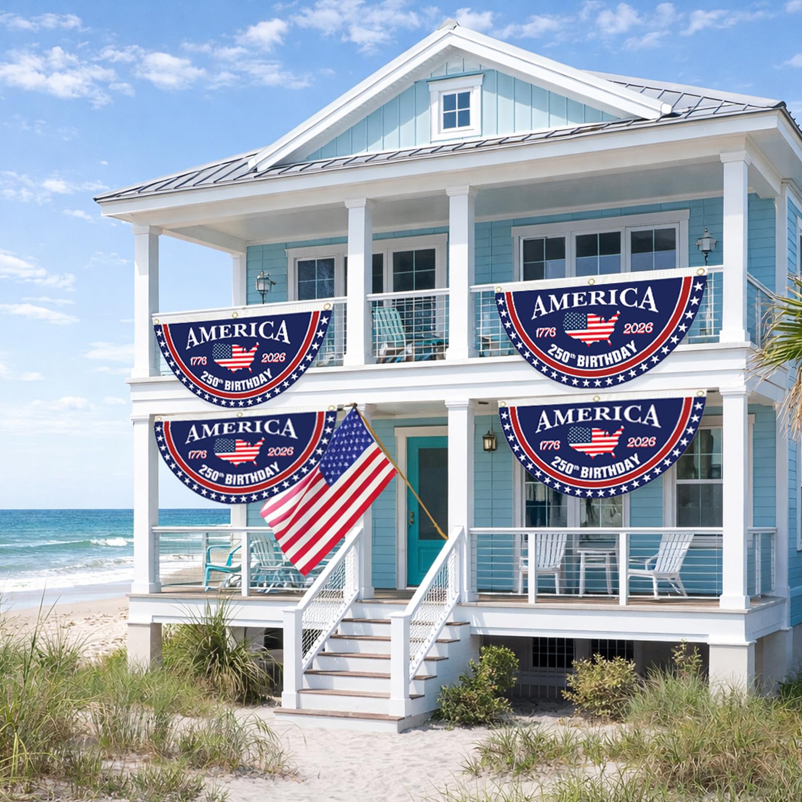 WENWELL two-pack patriotic banners for versatile decor.