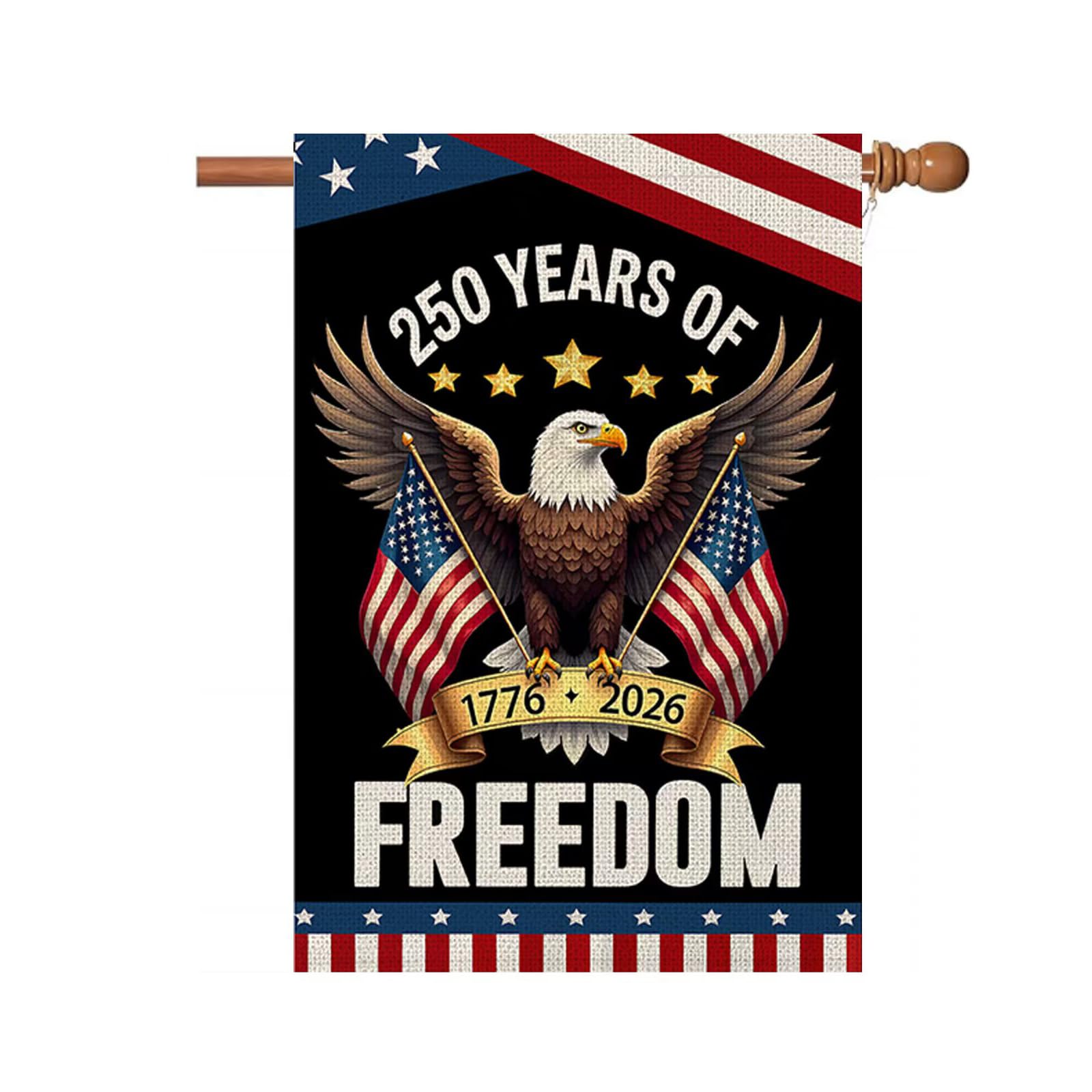 WENWELL 250-year anniversary flag featuring a bold eagle design for outdoor display.