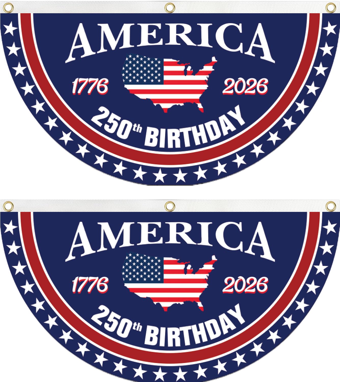 WENWELL 250-year anniversary bunting with eagle and flags for outdoor display.
