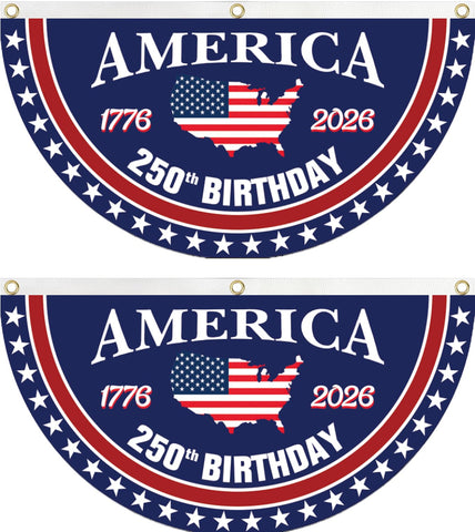 WENWELL 250-year anniversary bunting with eagle and flags for outdoor display.