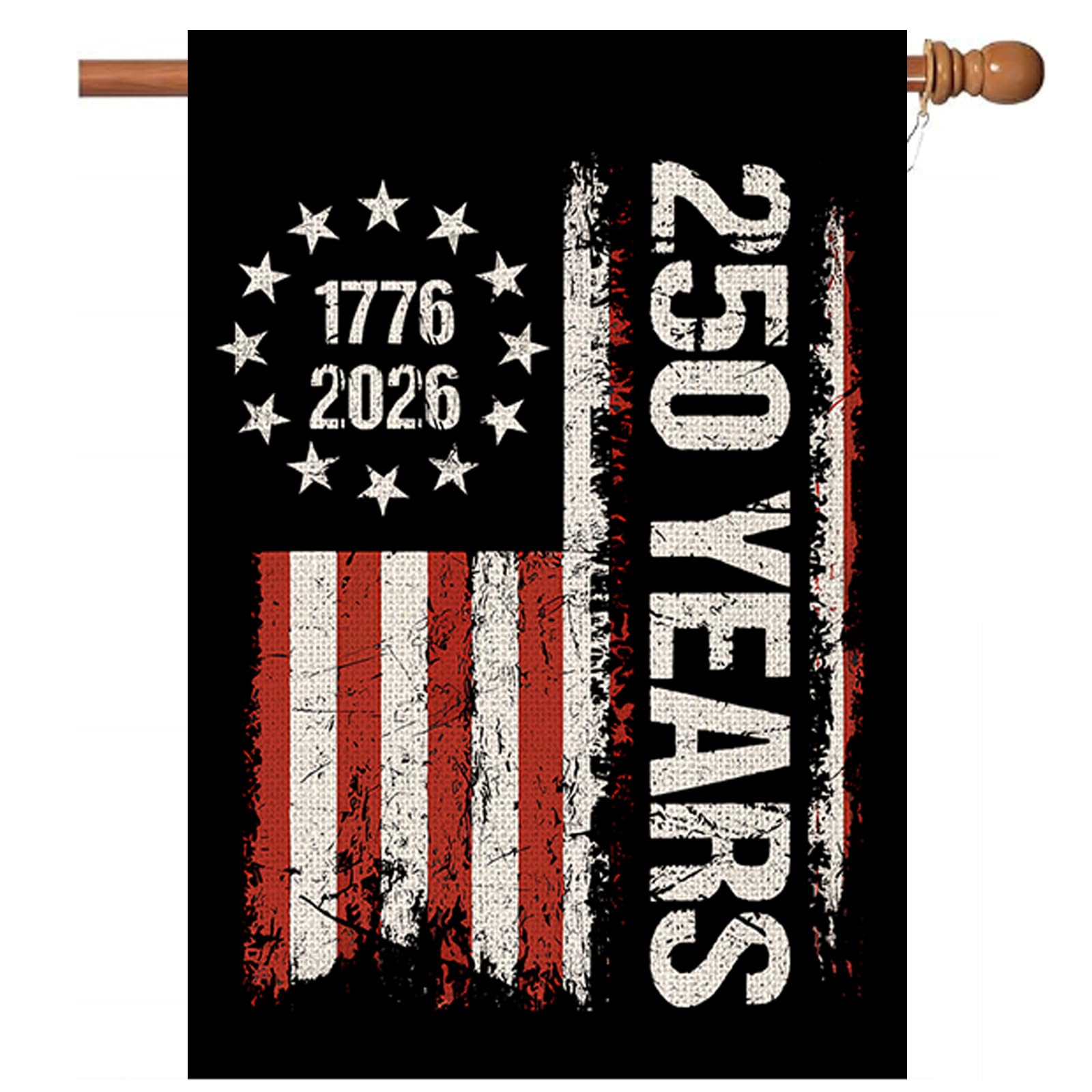 WENWELL 250-years anniversary flag front view for outdoor patriotic display.