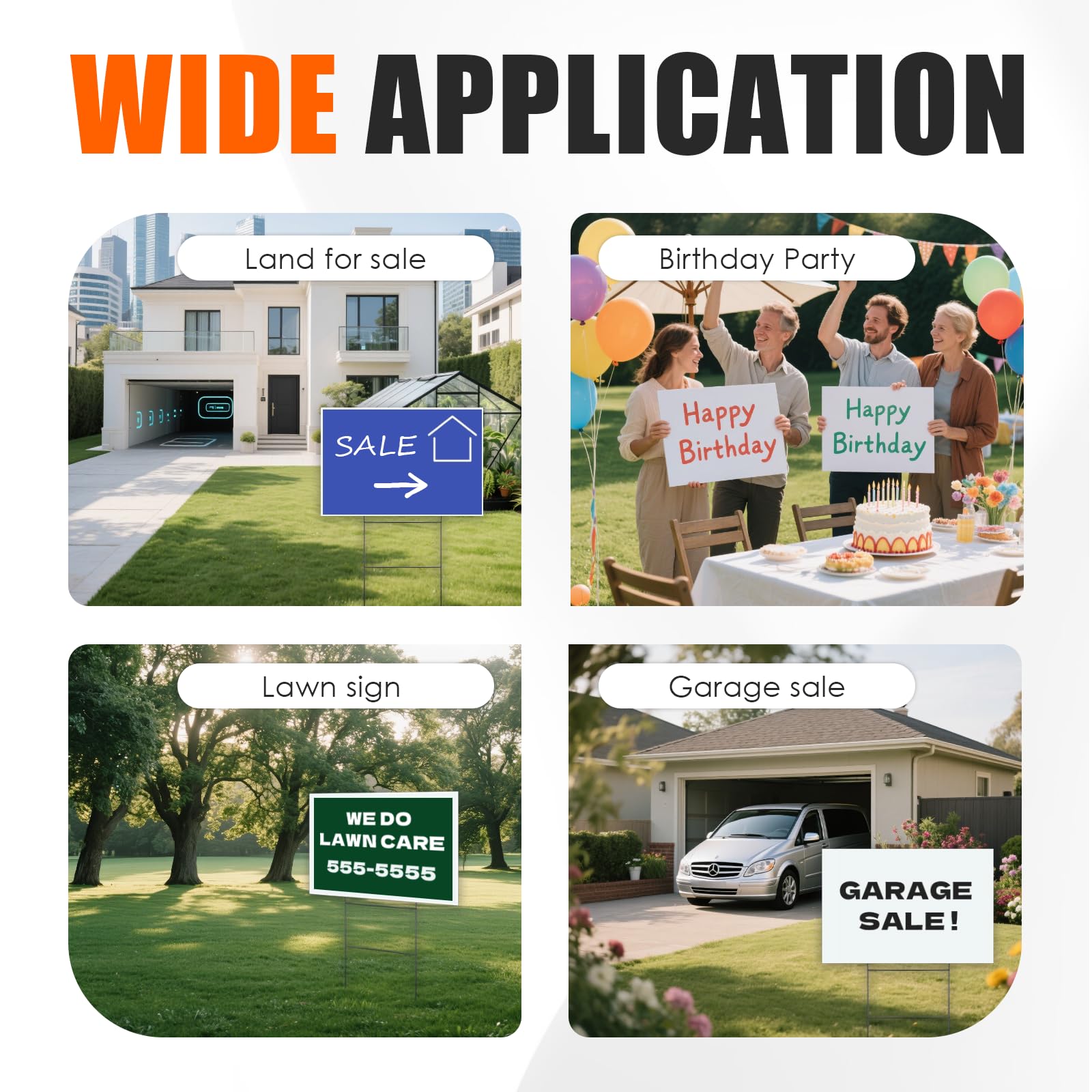 WENWELL customizable signs can be cut or folded to fit shapes