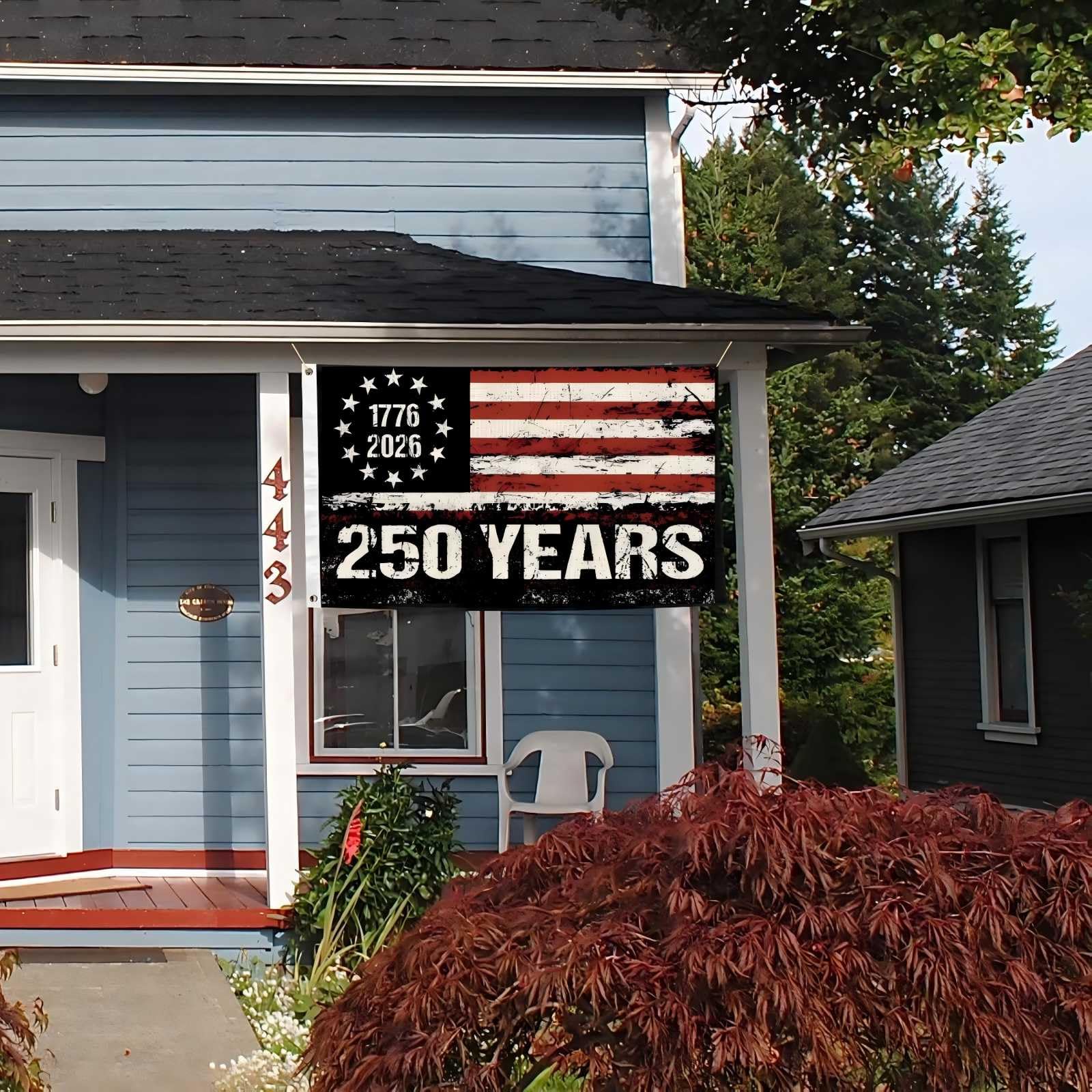 WENWELL double-sided patriotic banner for versatile indoor or outdoor display.