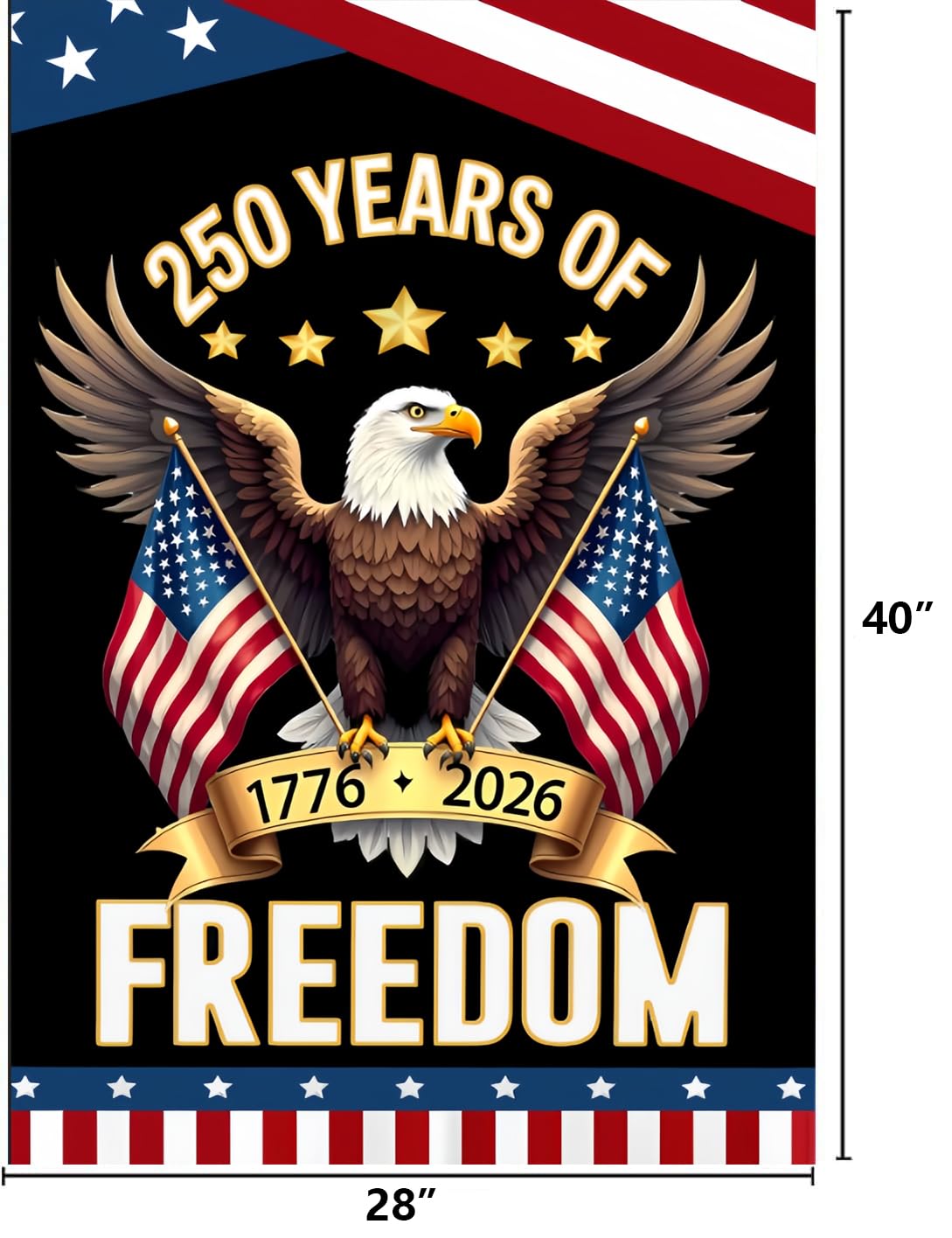 WENWELL double-sided patriotic flag ensures visibility from both sides.