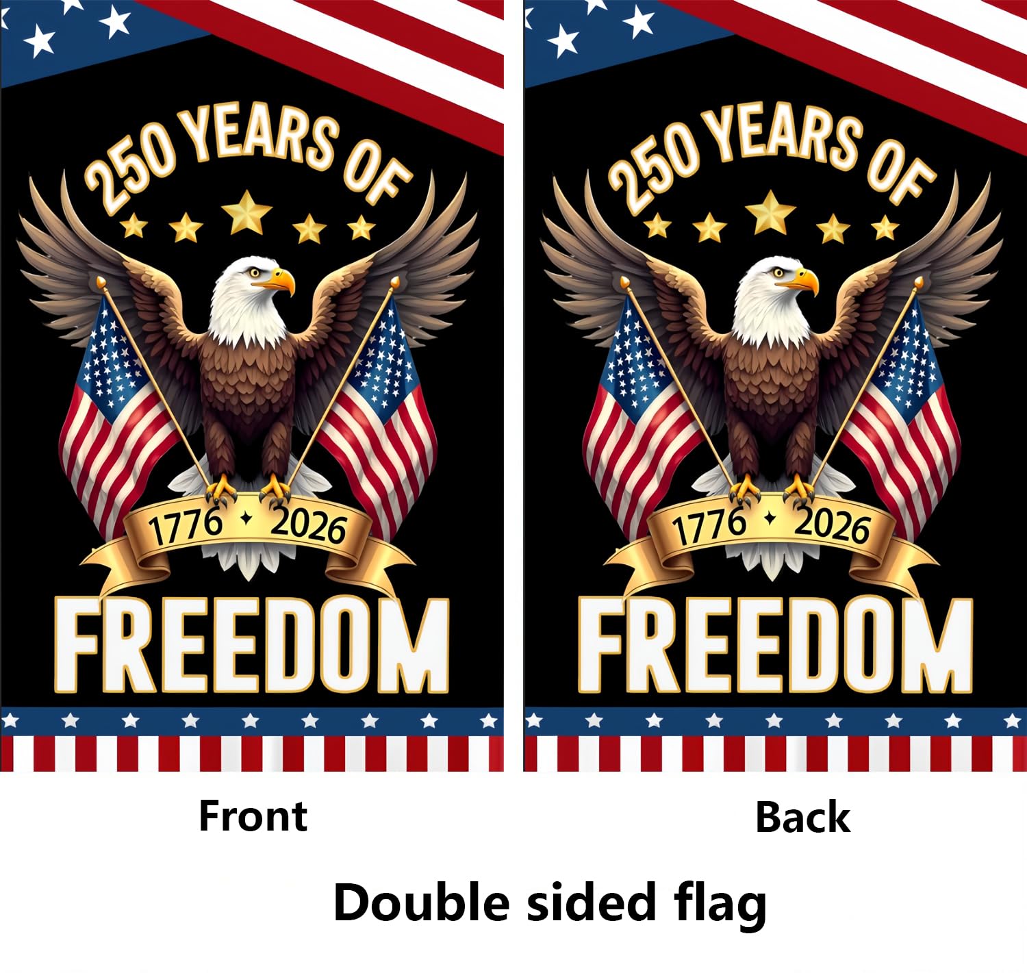 WENWELL eagle with flags banner highlights patriotic symbolism in yards.