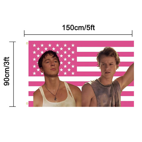 WENWELL JJ and Rafe flag tapestry stitching edges reinforce durability for indoor or outdoor display
