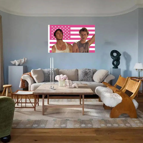 WENWELL Outer Banks pink flag serves as playful dorm decor with fandom flair