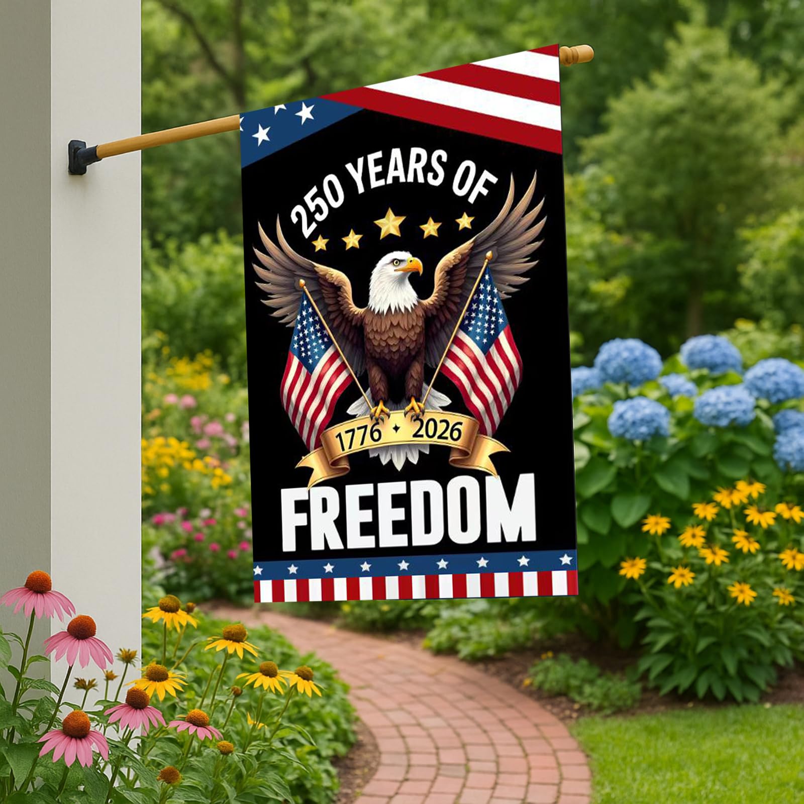 WENWELL patio garden flag 28x40 inches adds festive outdoor decor.