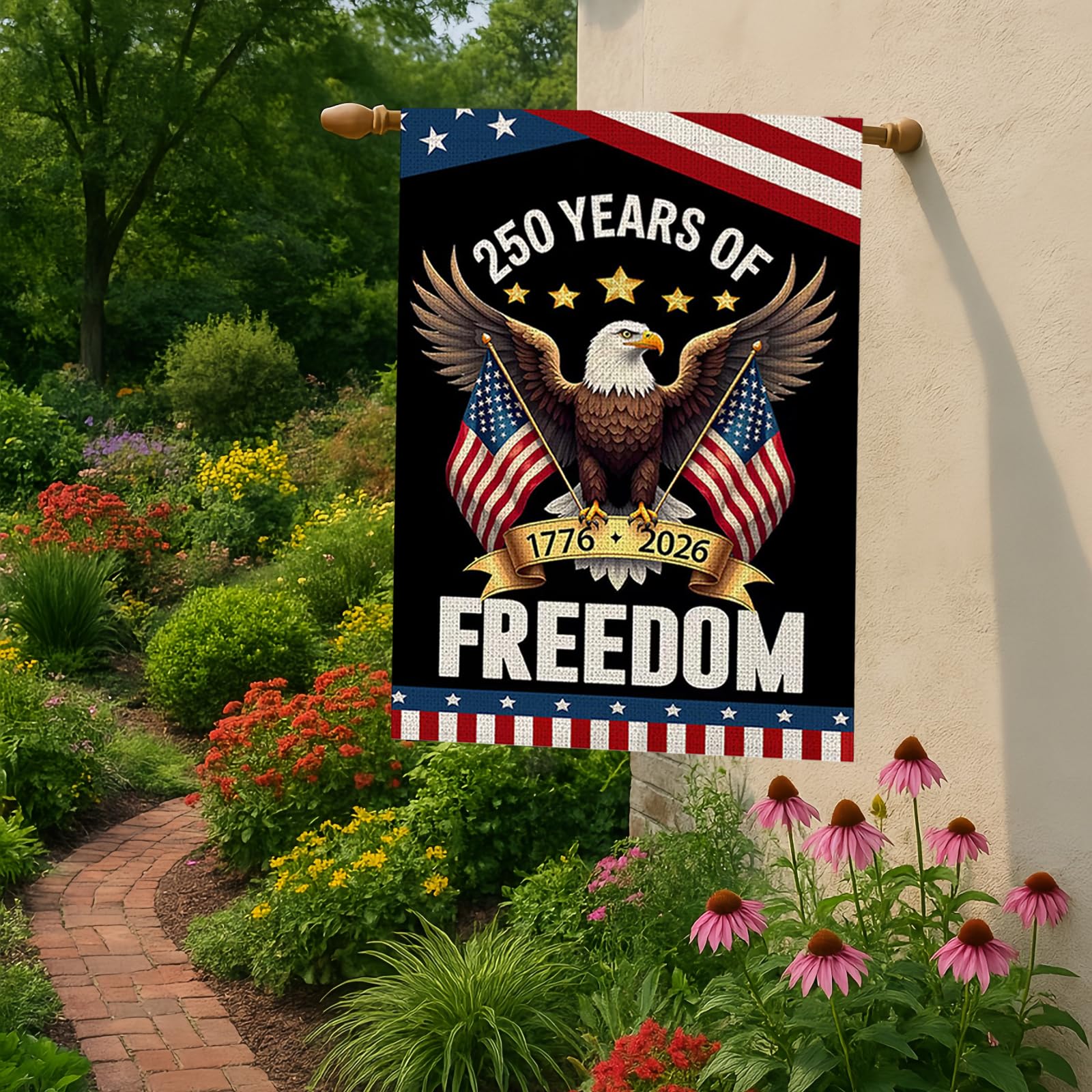 WENWELL patriotic garden decor ideal for July 4th celebrations.