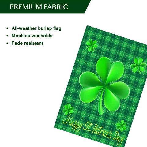 WENWELL plaid burlap flag closeup highlighting texture and rustic garden decor appeal.