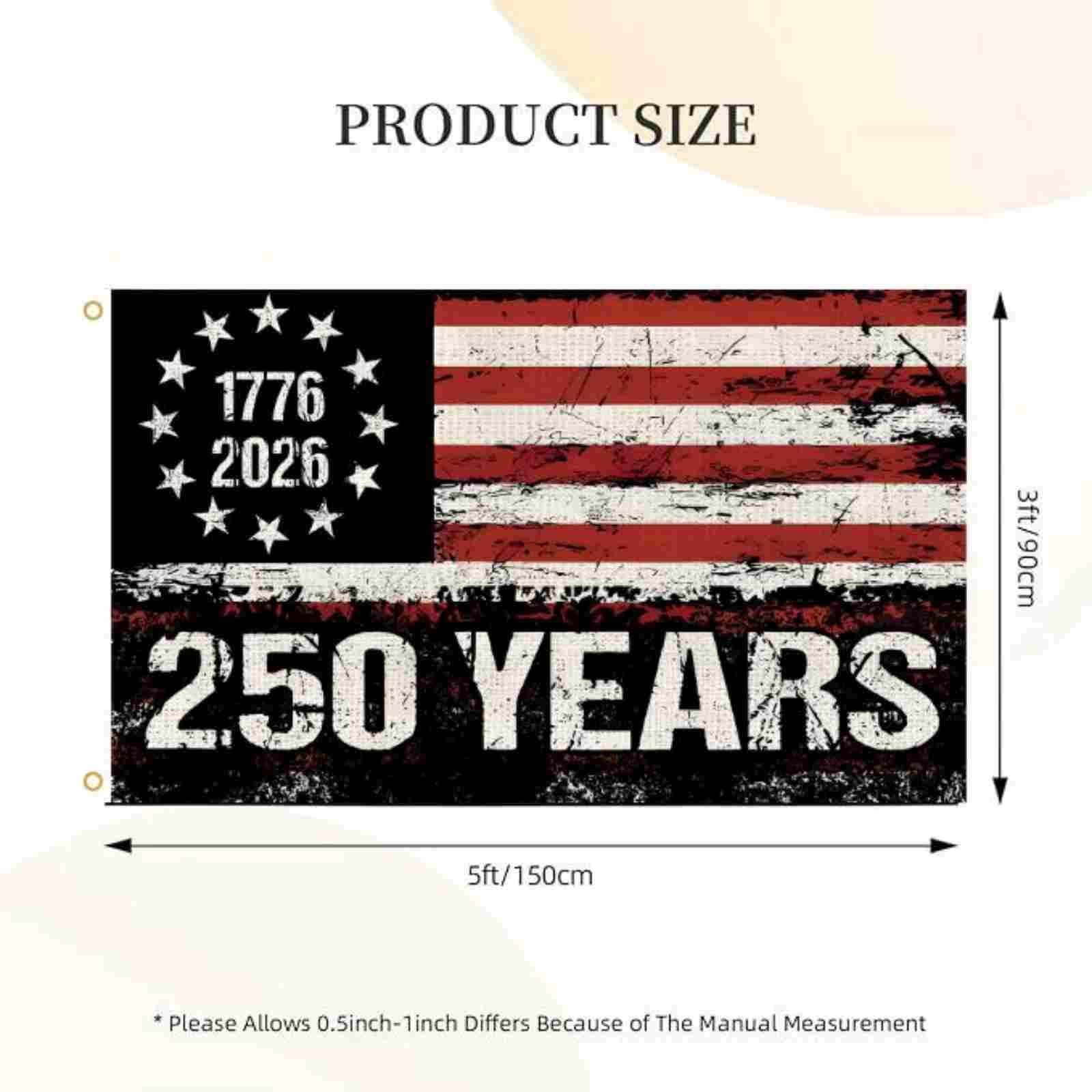 WENWELL distressed 1776-2026 design with black bottom panel adds vintage patriotism.