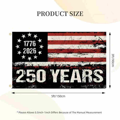 WENWELL distressed 1776-2026 design with black bottom panel adds vintage patriotism.