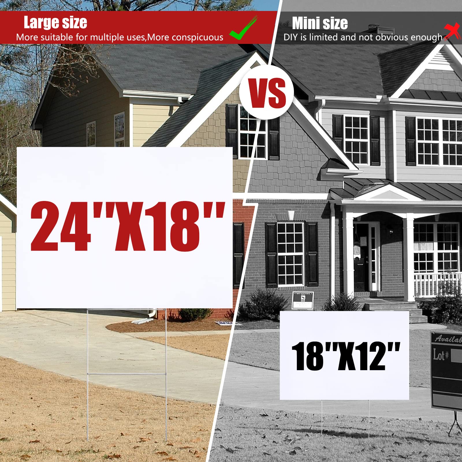WENWELL yard sign stake supports stable display on lawns and driveways