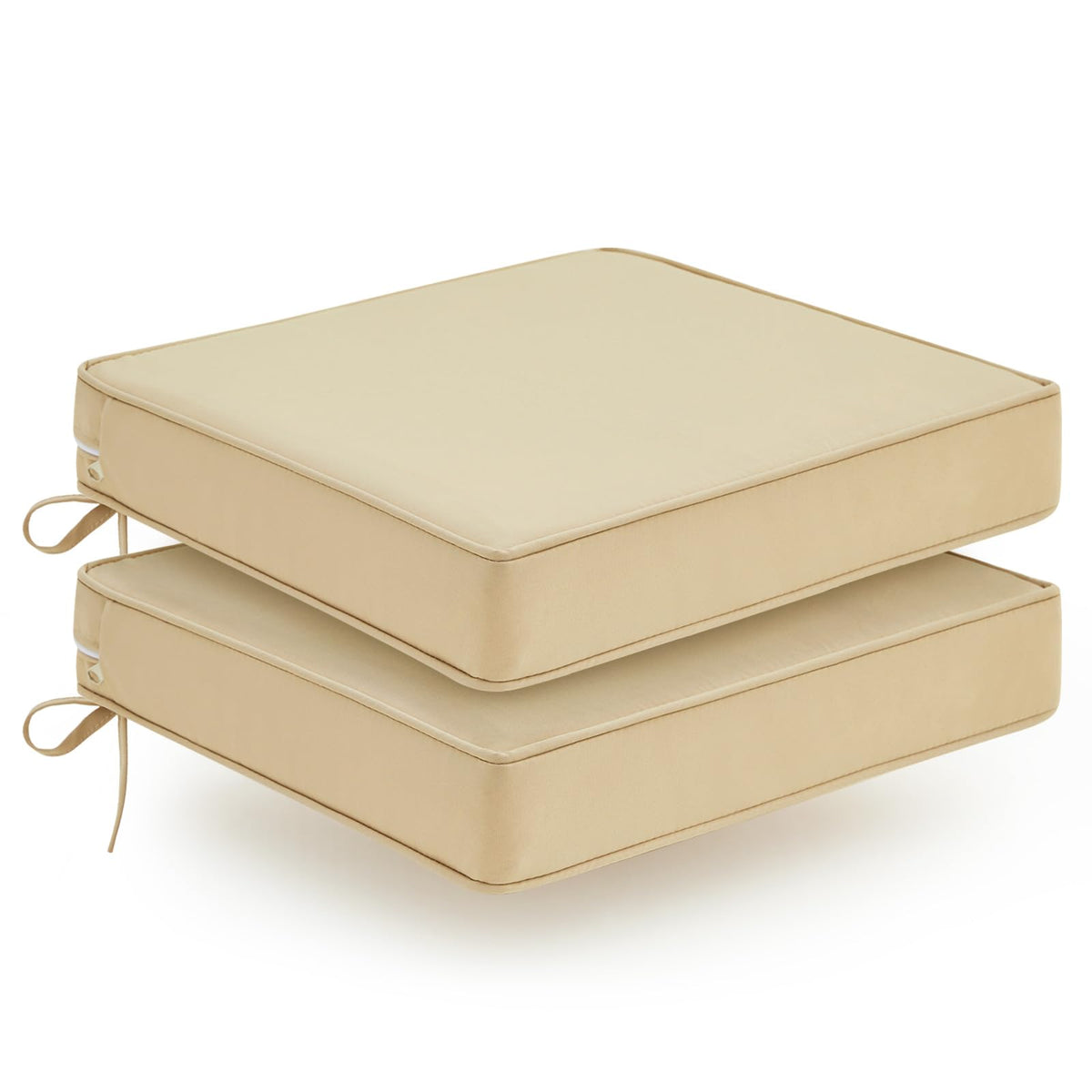 WEOAVRY outdoor chair cushions 2-pack in beige for comfortable patio seating