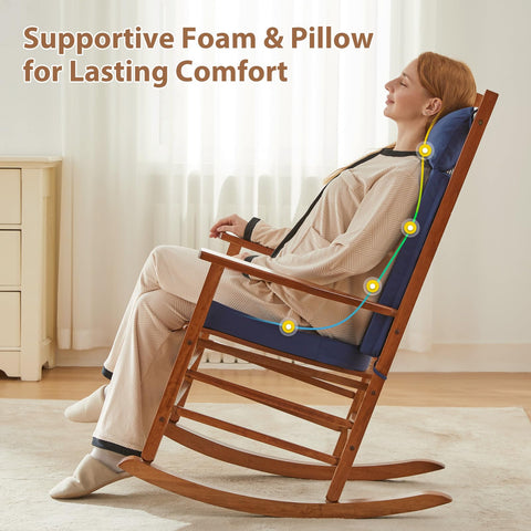 WEOAVRY cushions with non-slip bottom stay in place on a rocker.