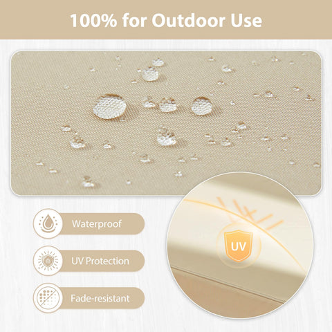 WEOAVRY cushions use waterproof, fade-resistant fabric for all-weather use