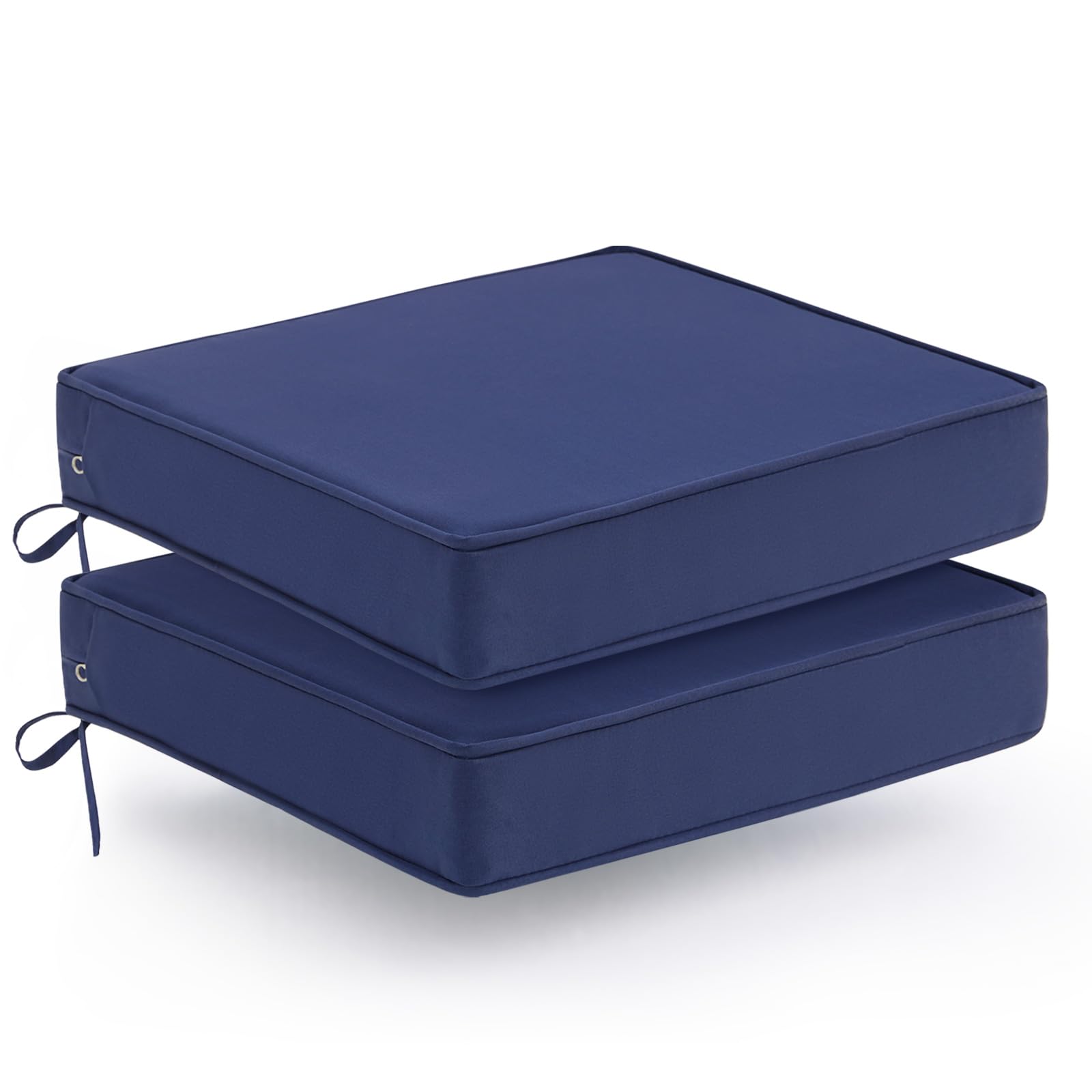 WEOAVRY waterproof outdoor chair cushion in blue for year-round patio comfort