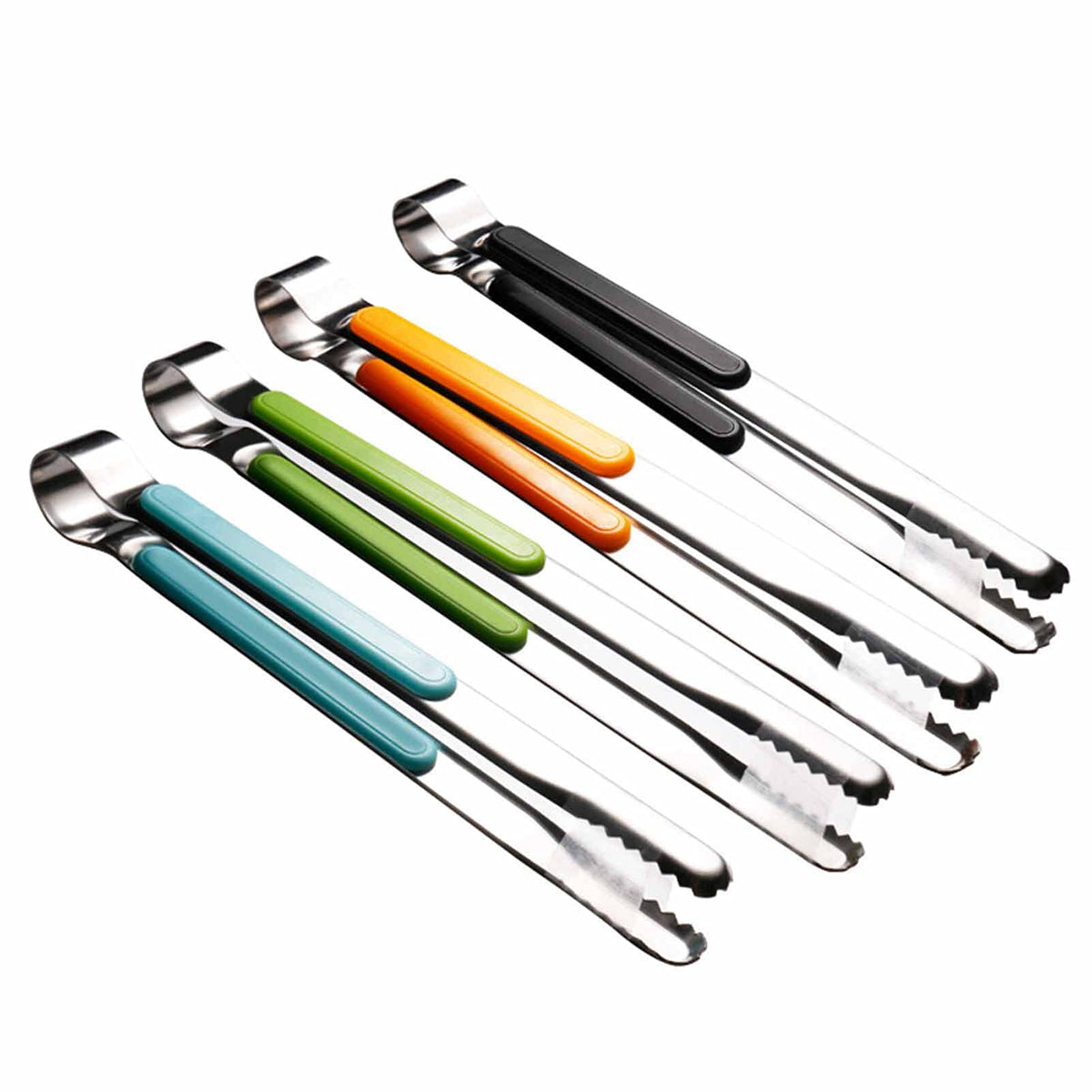 Weogot 4Pcs stainless steel kitchen tongs, 10 inch, ideal for versatile cooking tasks.