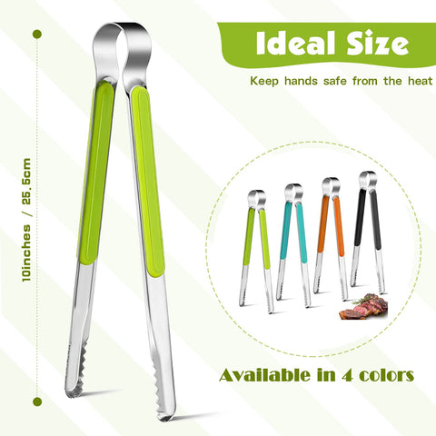Weogot serrated tong heads offer secure grip for meats and vegetables.