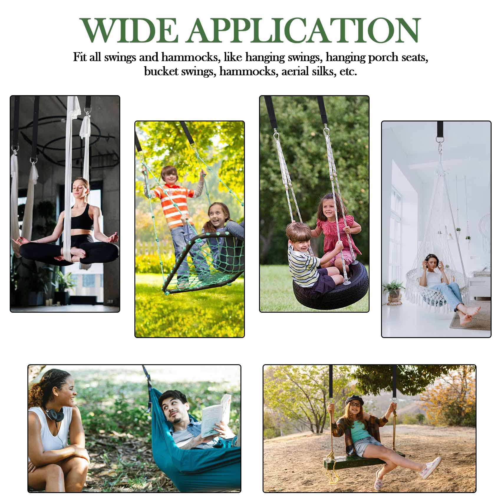 Werflyto versatile swing straps work with swings, hammocks, and porch seats.